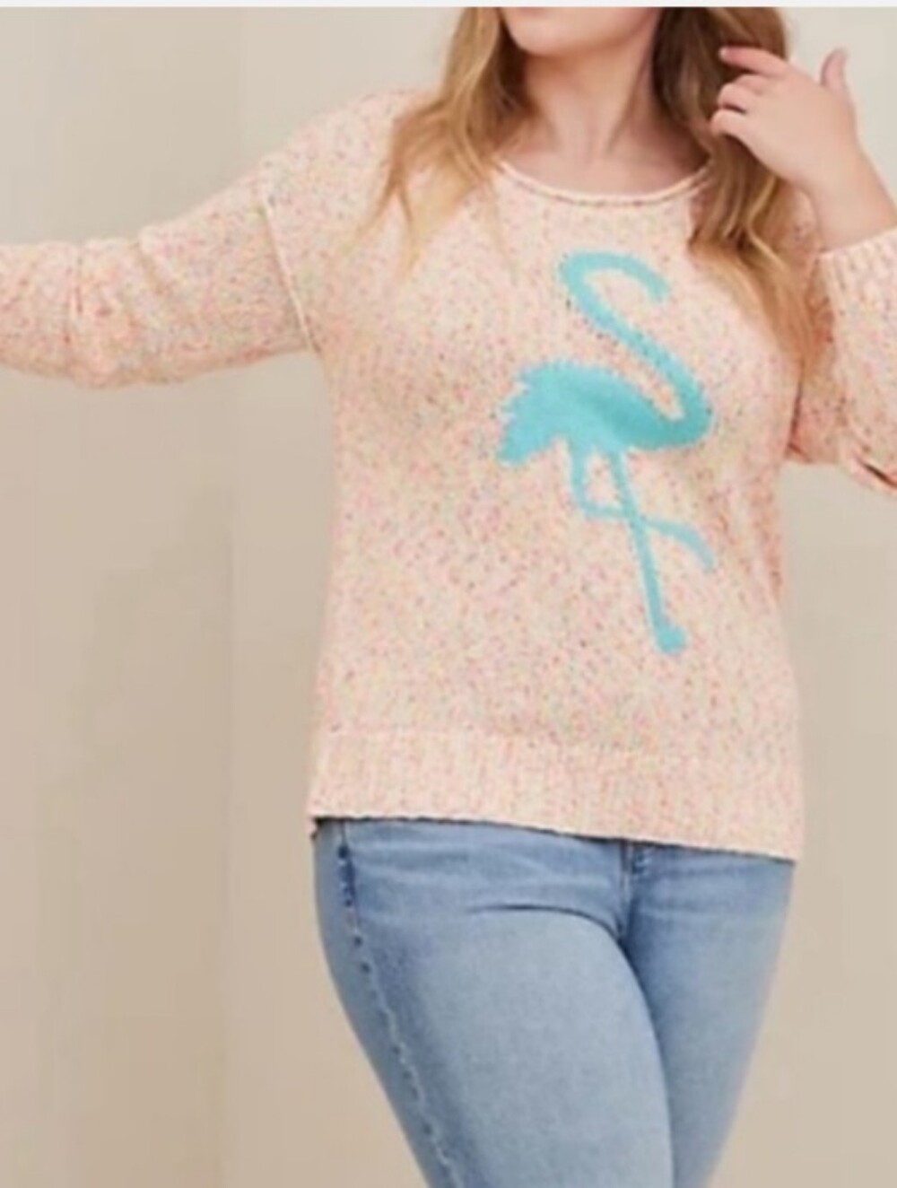 TORRID Beach Flamingo Speckled Sweater | 1X